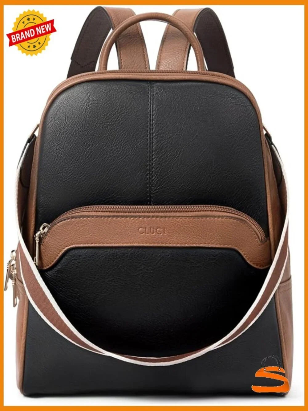 Convertible Faux Leather Backpack Purse, Medium Travel Daypack with Multiple